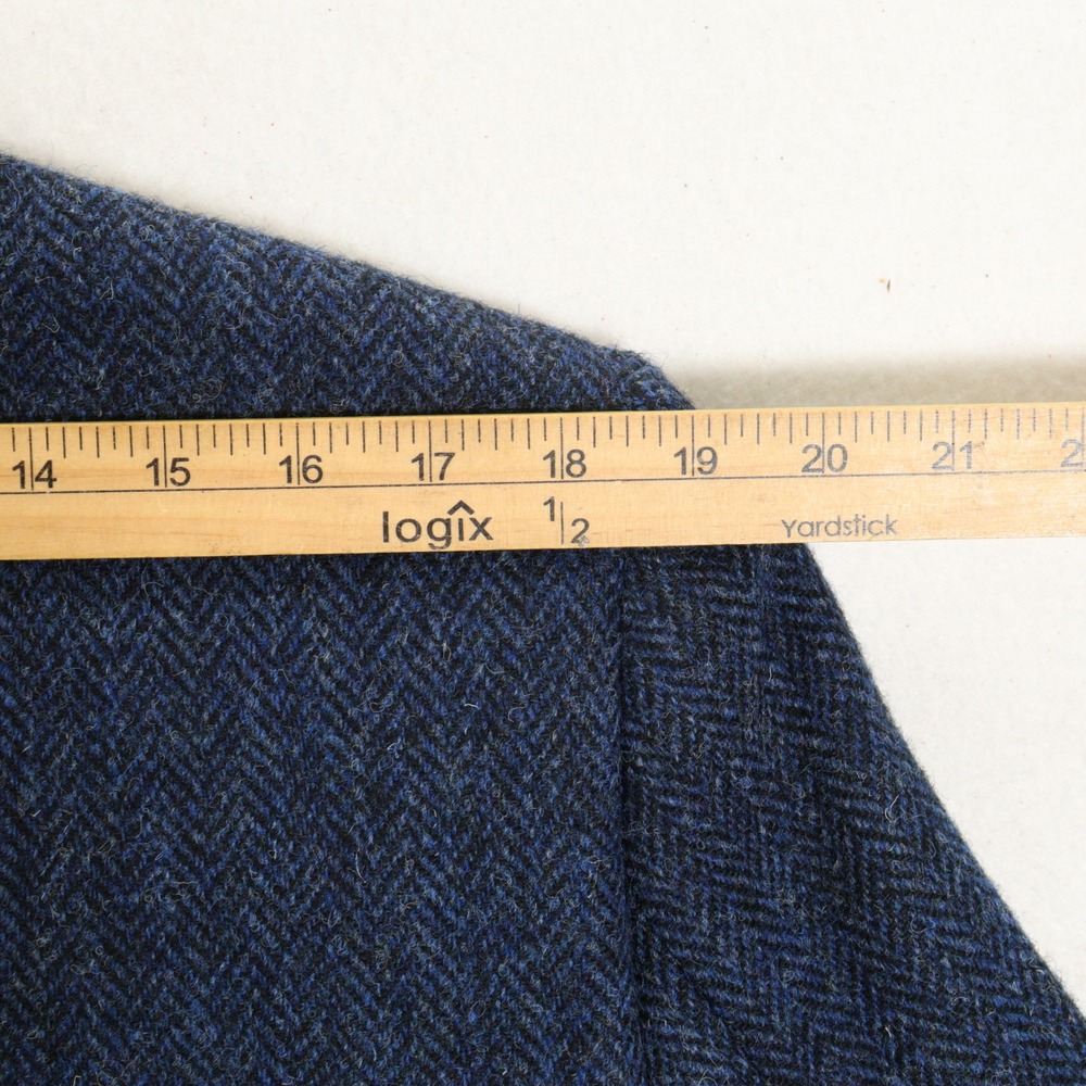 ASOS Harris Tweed Blazer Men's 42R Herringbone Wool Sport Coat Blue EUC - Picture 10 of 10